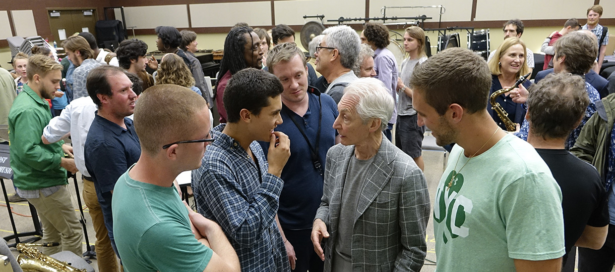 Members of the Rolling Stones visit the University of Miami