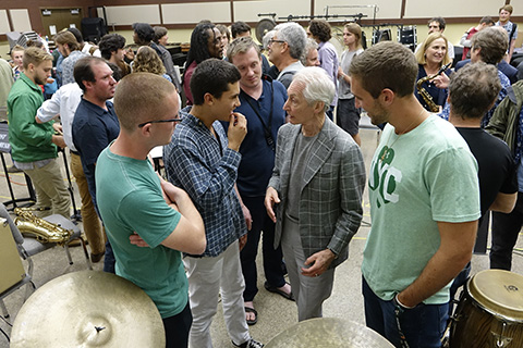 Members of the Rolling Stones visit the University of Miami