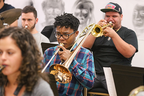 students performing