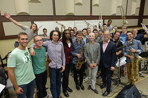 Members of the Rolling Stones visit the University of Miami